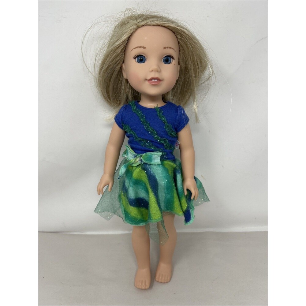 American Girl WellieWishers Camille Doll Blonde Hair Blue Eyes Meet Dress 14"
